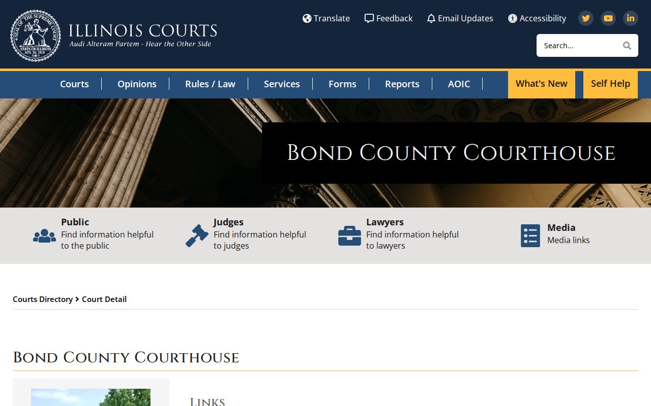 Official Bond County Courthouse and Circuit Clerk directory