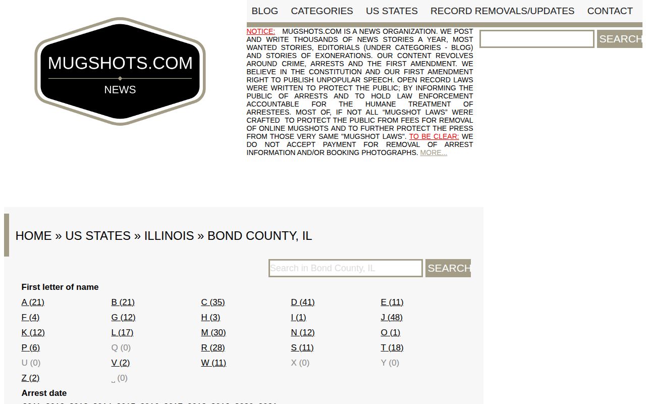 Unofficial Bond County aggregator page for coverage comparison